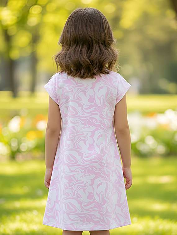 girls printed short sleeve a-line dress - 22315881 -  Standard Image - 3