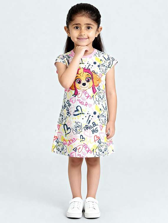 girls printed short sleeve a-line dress