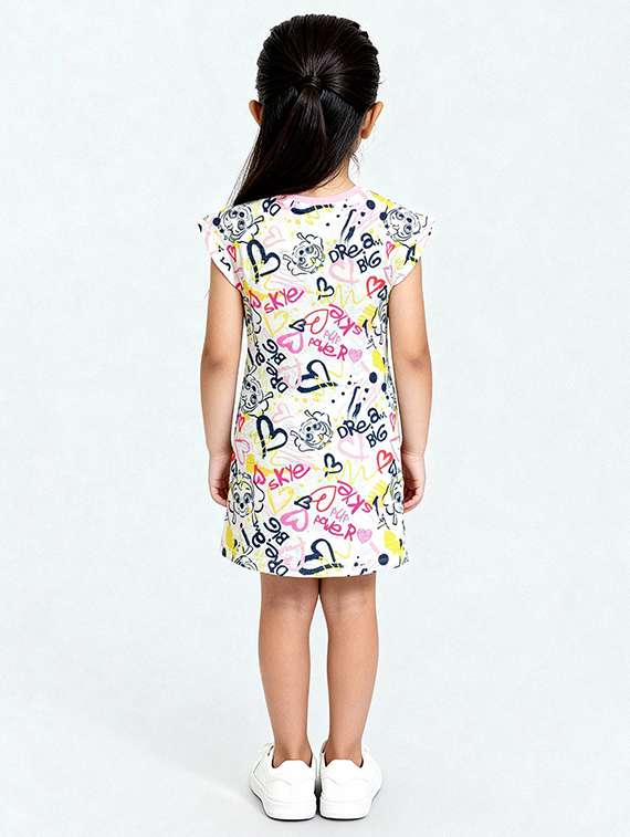 girls printed short sleeve a-line dress - 22315882 -  Standard Image - 3