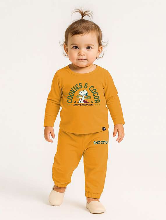 kids printed round neck full length co-ord set
