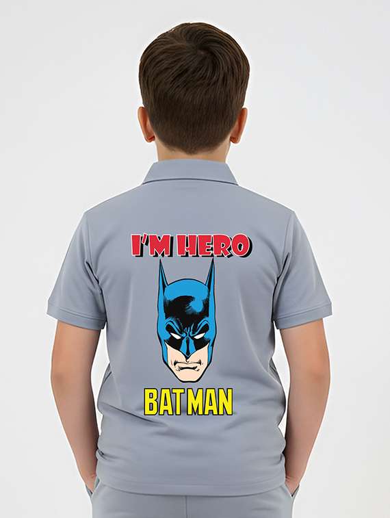 boys back printed collared short sleeve shirt