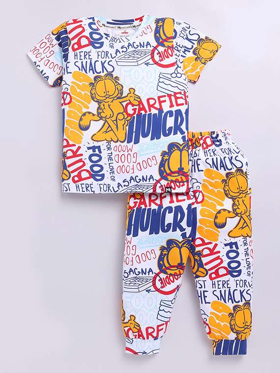 kids printed round neck full length co-ord set