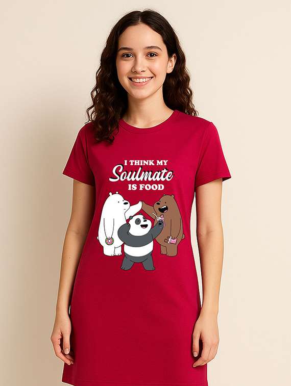 women printed short sleeve t-shirt dress - 22315900 -  Standard Image - 3