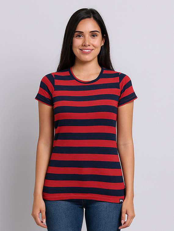 women striped short sleeve t-shirt