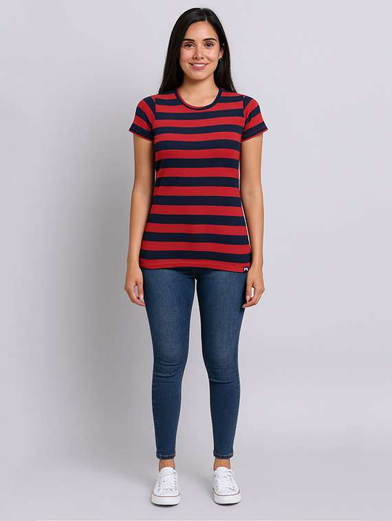 women striped short sleeve t-shirt - 22315904 -  Standard Image - 3