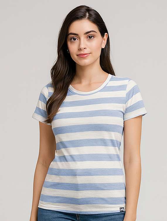 women striped short sleeve t-shirt