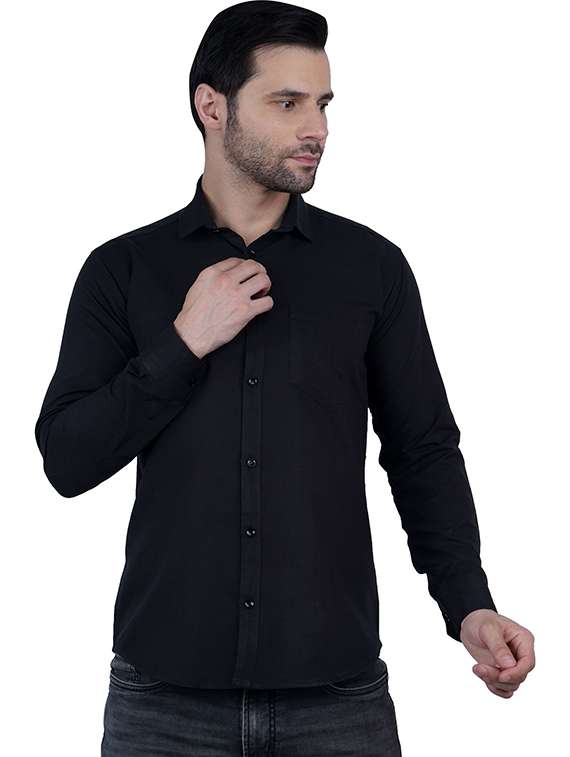 men solid long sleeve regular fit casual shirt