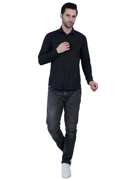 men solid long sleeve regular fit casual shirt - 22315941 -  Standard Image - 3