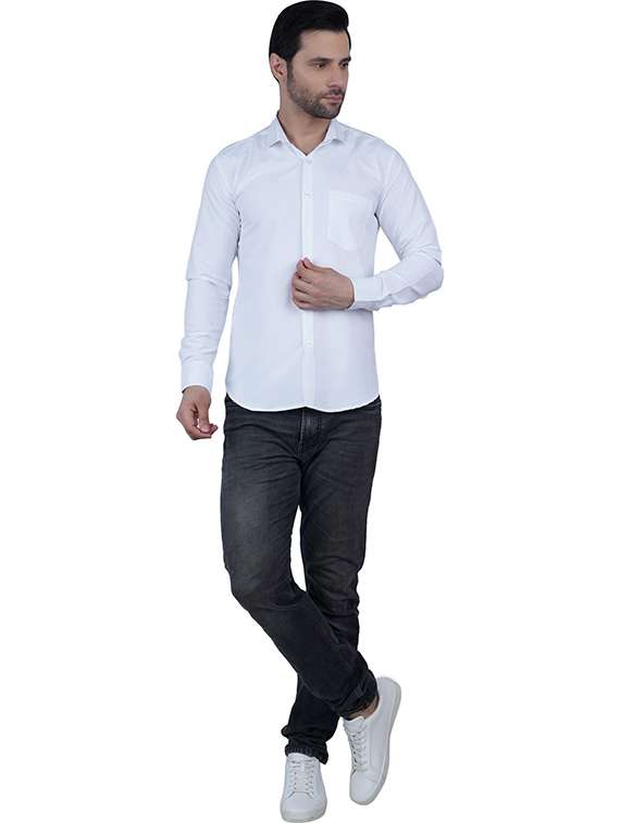 men solid long sleeve regular fit casual shirt - 22315942 -  Standard Image - 3