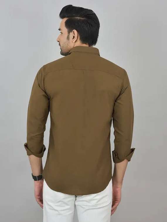 men solid long sleeve regular fit casual shirt - 22315946 -  Standard Image - 3