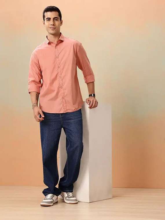 men solid long sleeve regular fit casual shirt - 22315947 -  Standard Image - 3