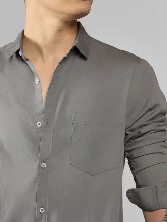 men solid long sleeve regular fit casual shirt - 22315948 -  Standard Image - 3