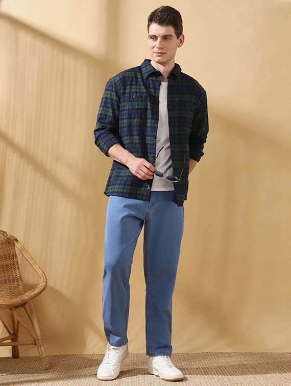 men plain mid rise relaxed fit jeans - 22315959 -  Standard Image - 3