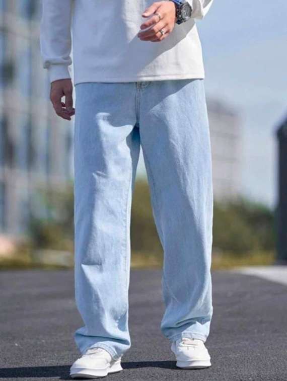 men plain mid rise full length jeans - 22315963 -  Standard Image - 3