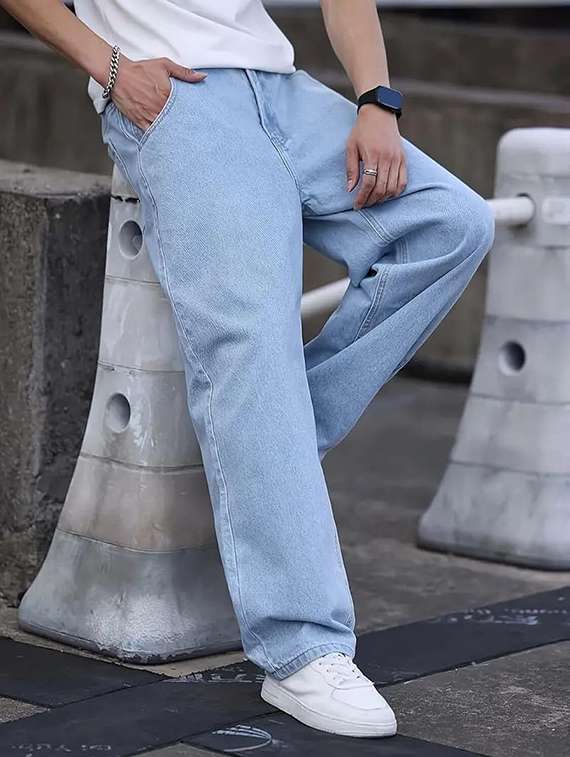 men plain mid rise full length jeans - 22315968 -  Standard Image - 3