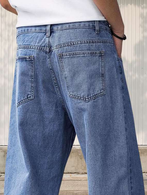 men plain mid rise full length jeans - 22315972 -  Standard Image - 3