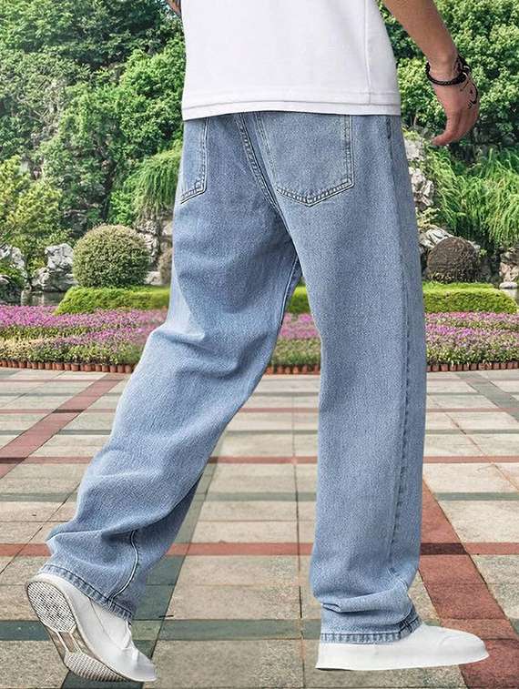 men plain mid rise full length jeans - 22315999 -  Standard Image - 3