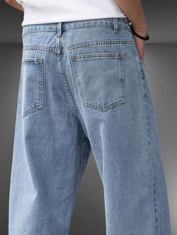 men plain mid rise full length jeans - 22316008 -  Standard Image - 3