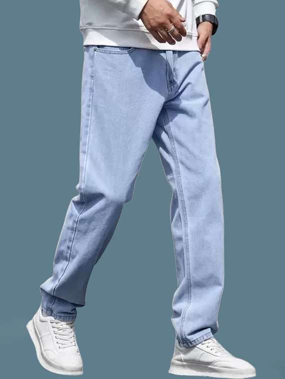 men plain mid rise full length jeans - 22316013 -  Standard Image - 3