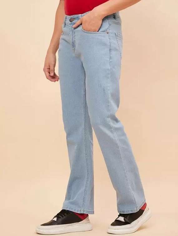 men plain mid rise full length jeans - 22316021 -  Standard Image - 3