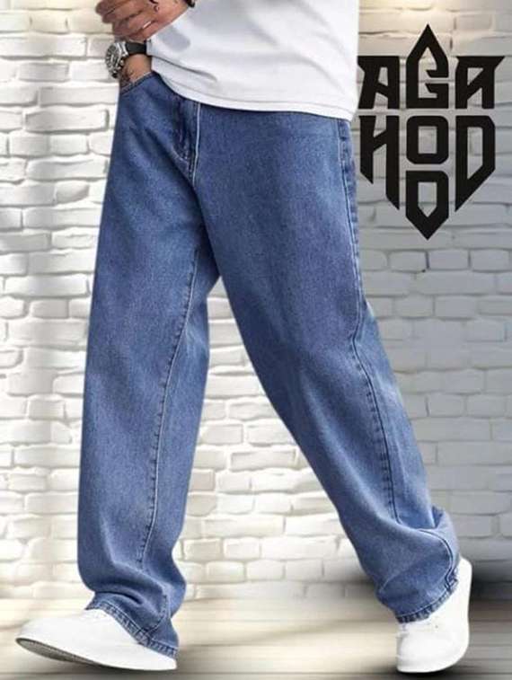 men plain mid rise full length jeans