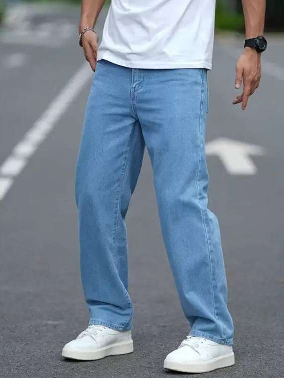 men plain mid rise full length jeans - 22316030 -  Standard Image - 3