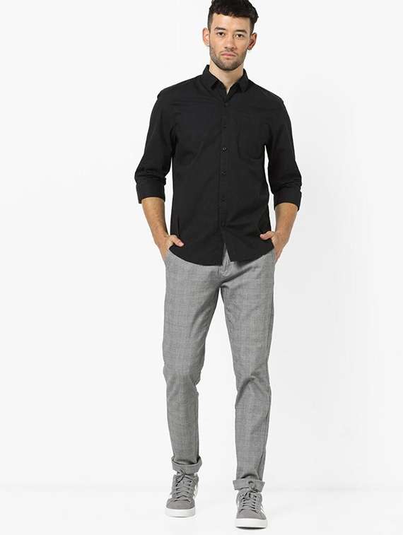 men solid long sleeve regular fit casual shirt - 22316045 -  Standard Image - 3