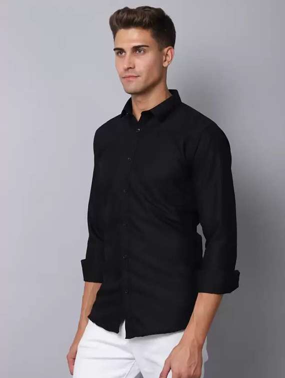 men solid long sleeve regular fit casual shirt