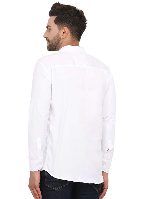 men solid long sleeve slim fit casual shirt - 22316065 -  Standard Image - 3