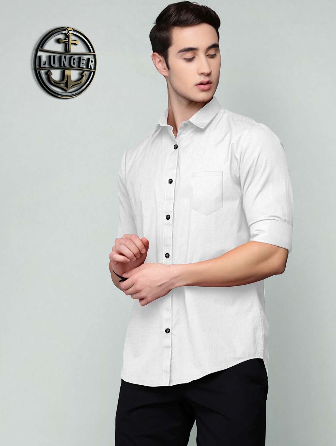men solid long sleeve regular fit casual shirt