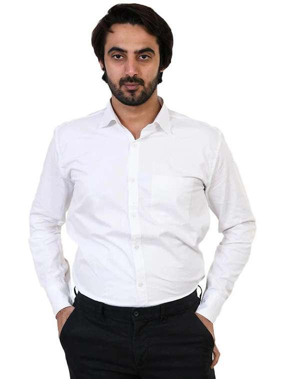 men solid long sleeve regular fit formal shirt