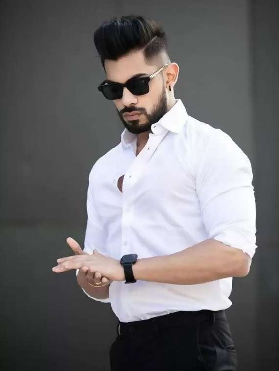 men solid long sleeve slim fit casual shirt