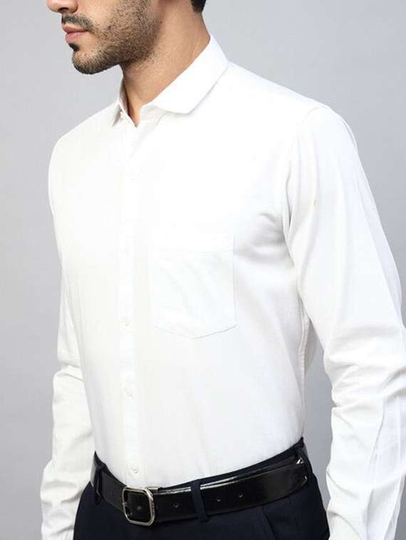 men solid long sleeve regular fit formal shirt - 22316090 -  Standard Image - 3