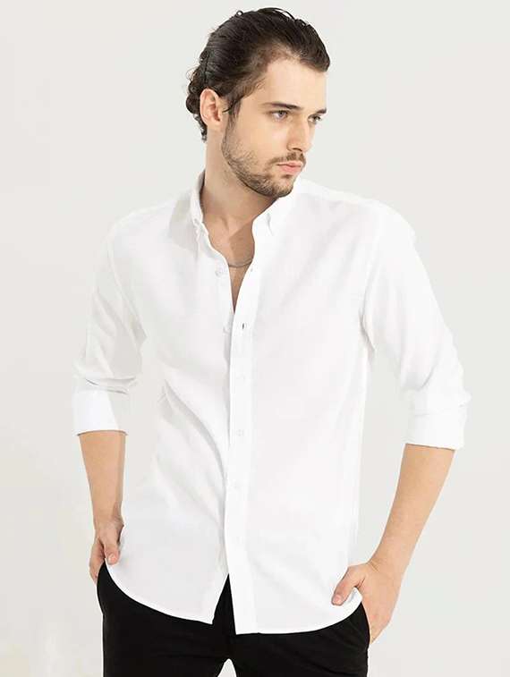 men solid long sleeve regular fit casual shirt