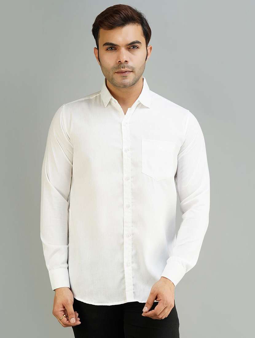 men solid long sleeve regular fit casual shirt