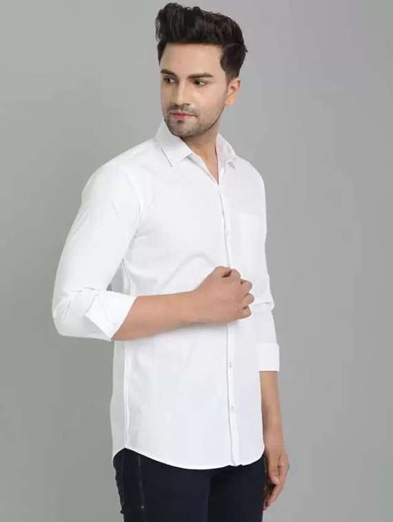 men solid long sleeve regular fit casual shirt