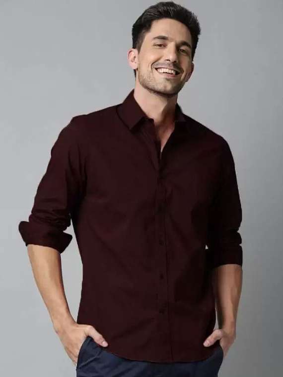 men solid long sleeve regular fit casual shirt