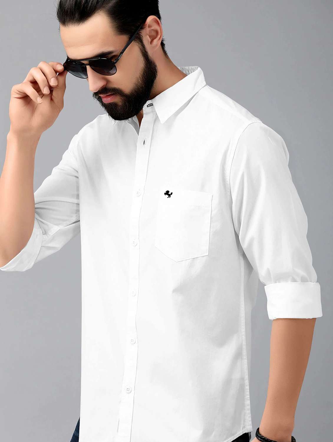 men solid long sleeve regular fit casual shirt