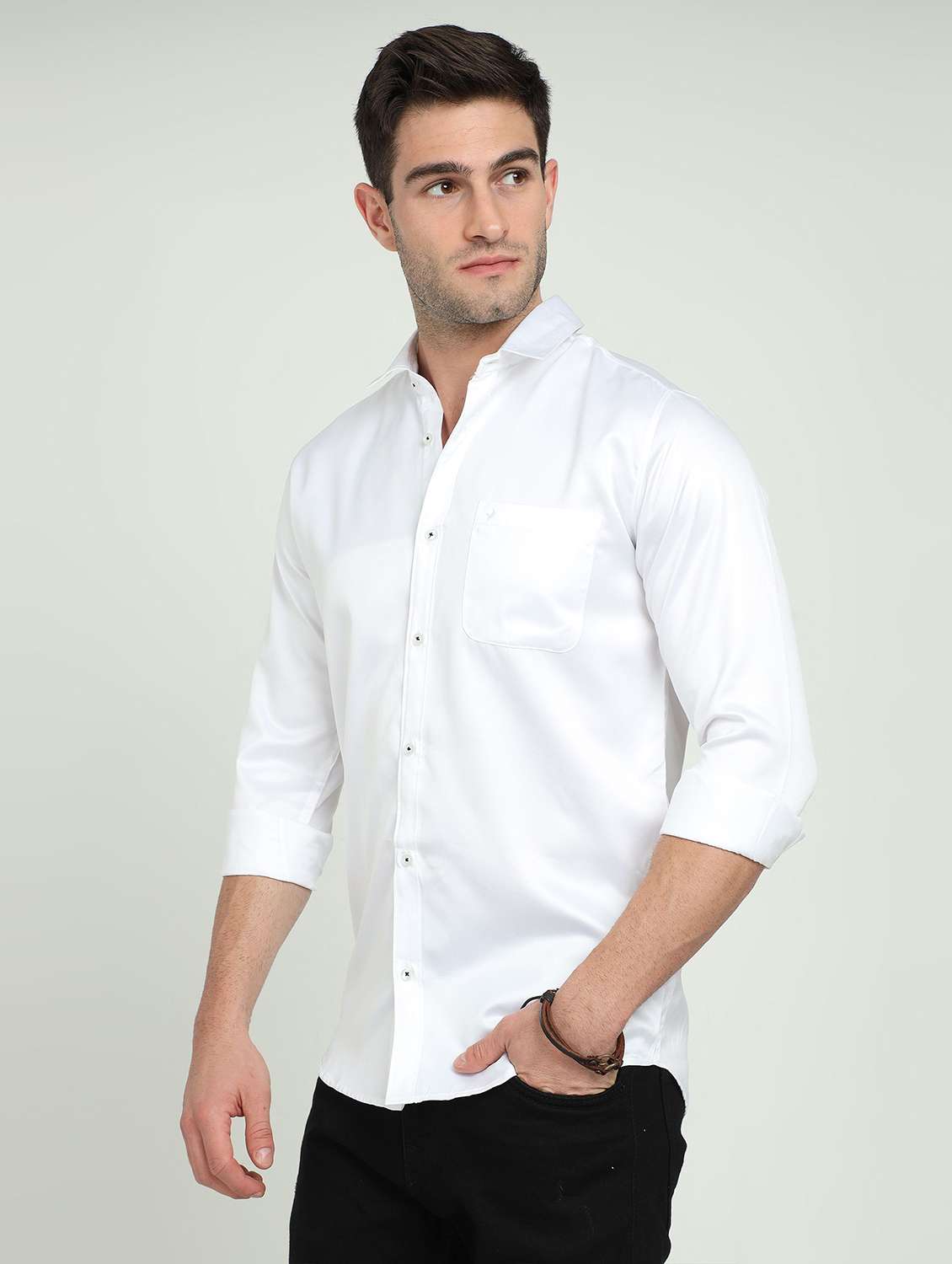 men solid long sleeve regular fit casual shirt