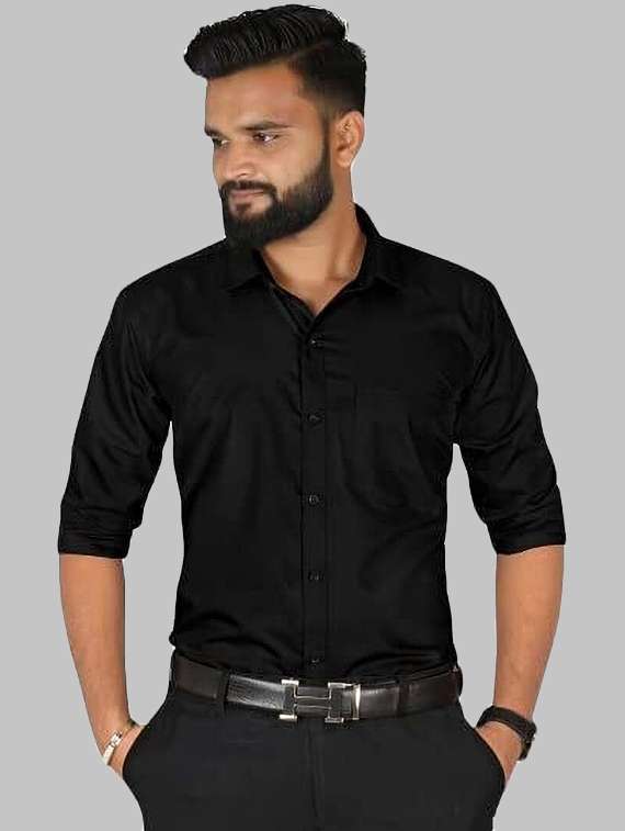 men solid long sleeve regular fit casual shirt