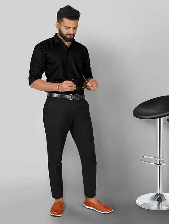 men solid long sleeve regular fit casual shirt - 22316146 -  Standard Image - 3