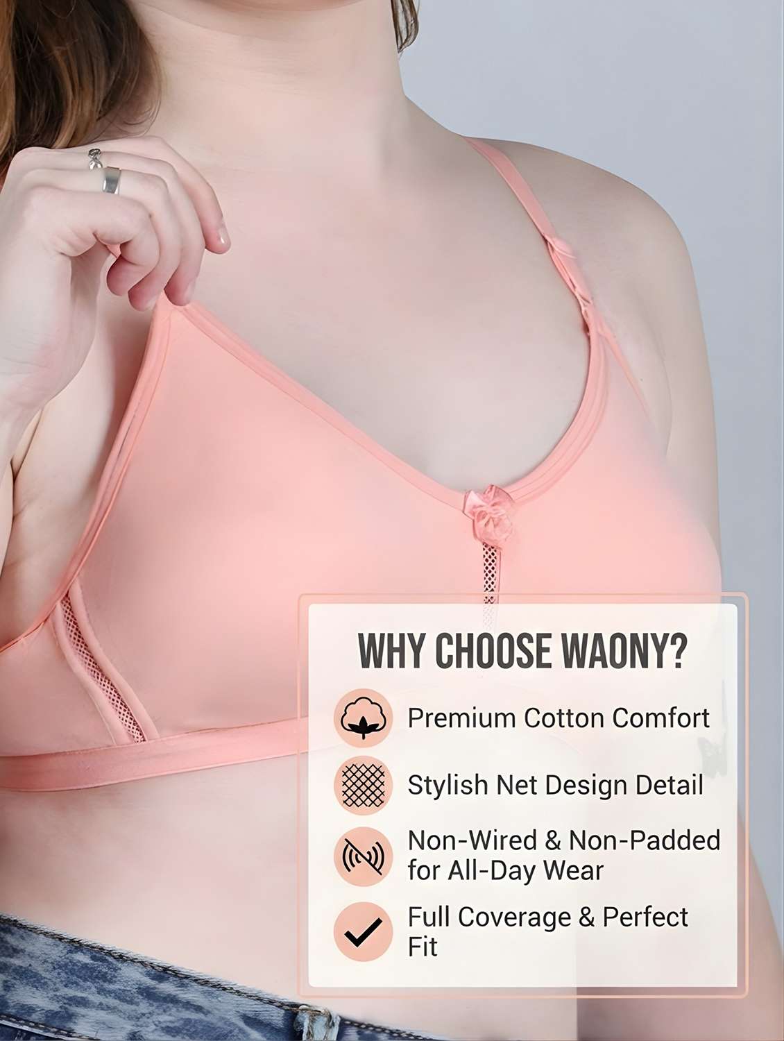 women solid lightly padded t-shirt bra - 22316152 -  Standard Image - 3
