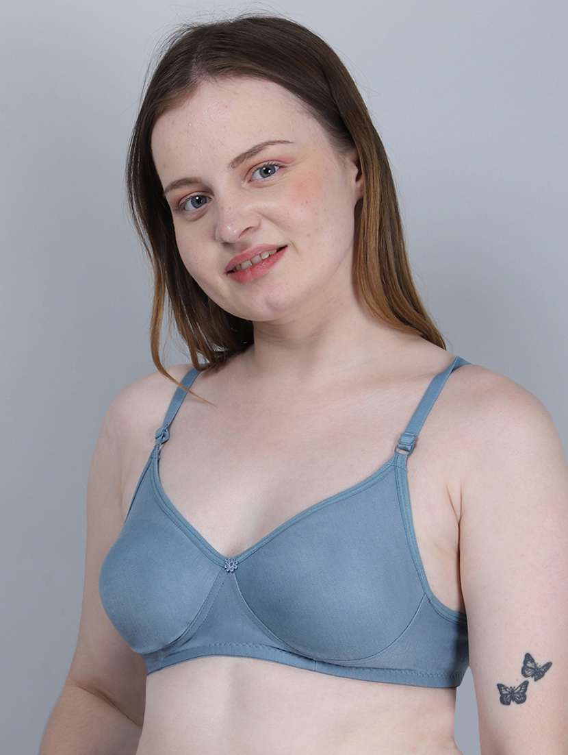 women solid lightly padded regular bra