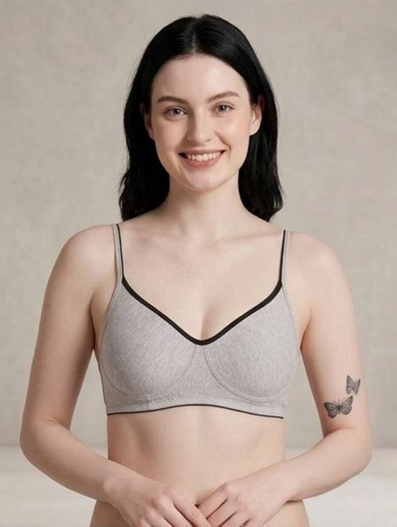 women solid non padded bra