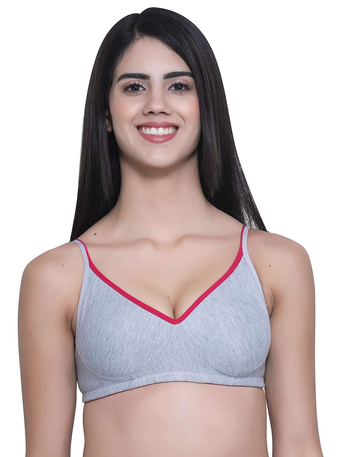 women solid lightly padded bra