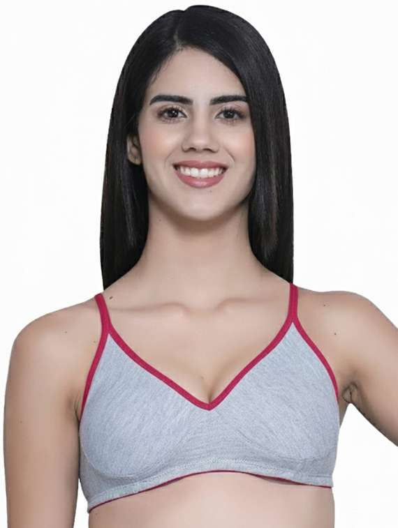 women solid lightly padded bra
