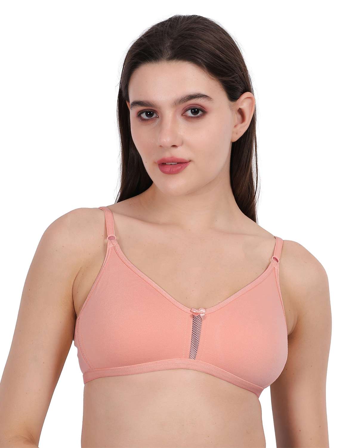 women solid lightly padded bra