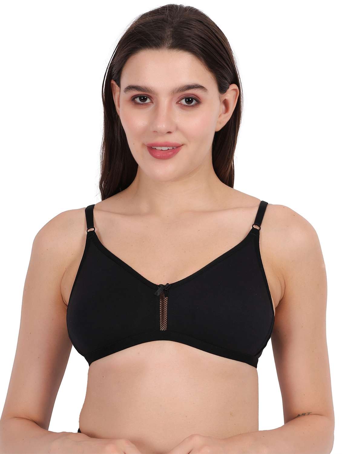 women solid lightly padded bra