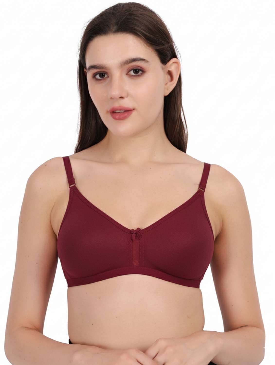women solid lightly padded bra