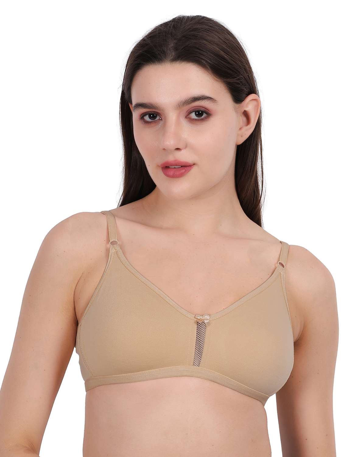 women solid lightly padded bra